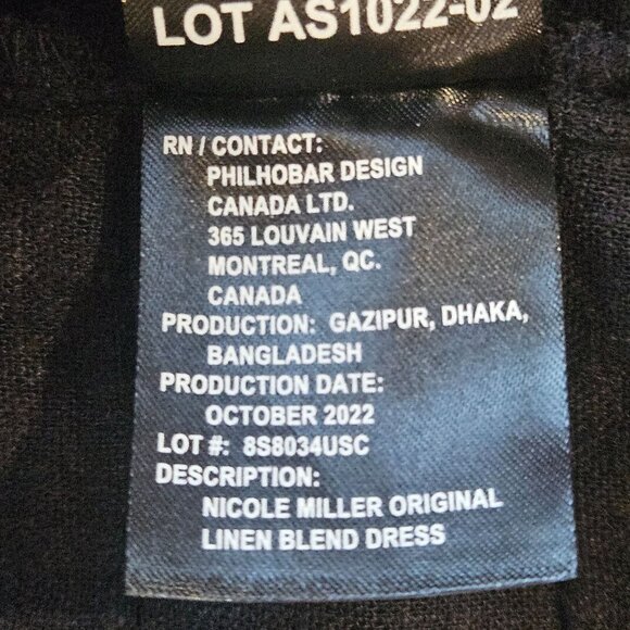 Nicole Miller Wn Linen Mini Dress Charcoal L Quiet Luxury Minimalist Street Chic - Picture 9 of 12